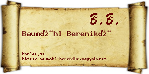 Baumöhl Bereniké névjegykártya